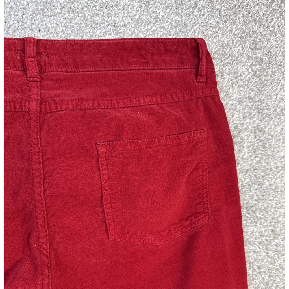 J.McLaughlin Pants Women's 10 Red Velvet Velour Straight Leg Stretch - Picture 6 of 12